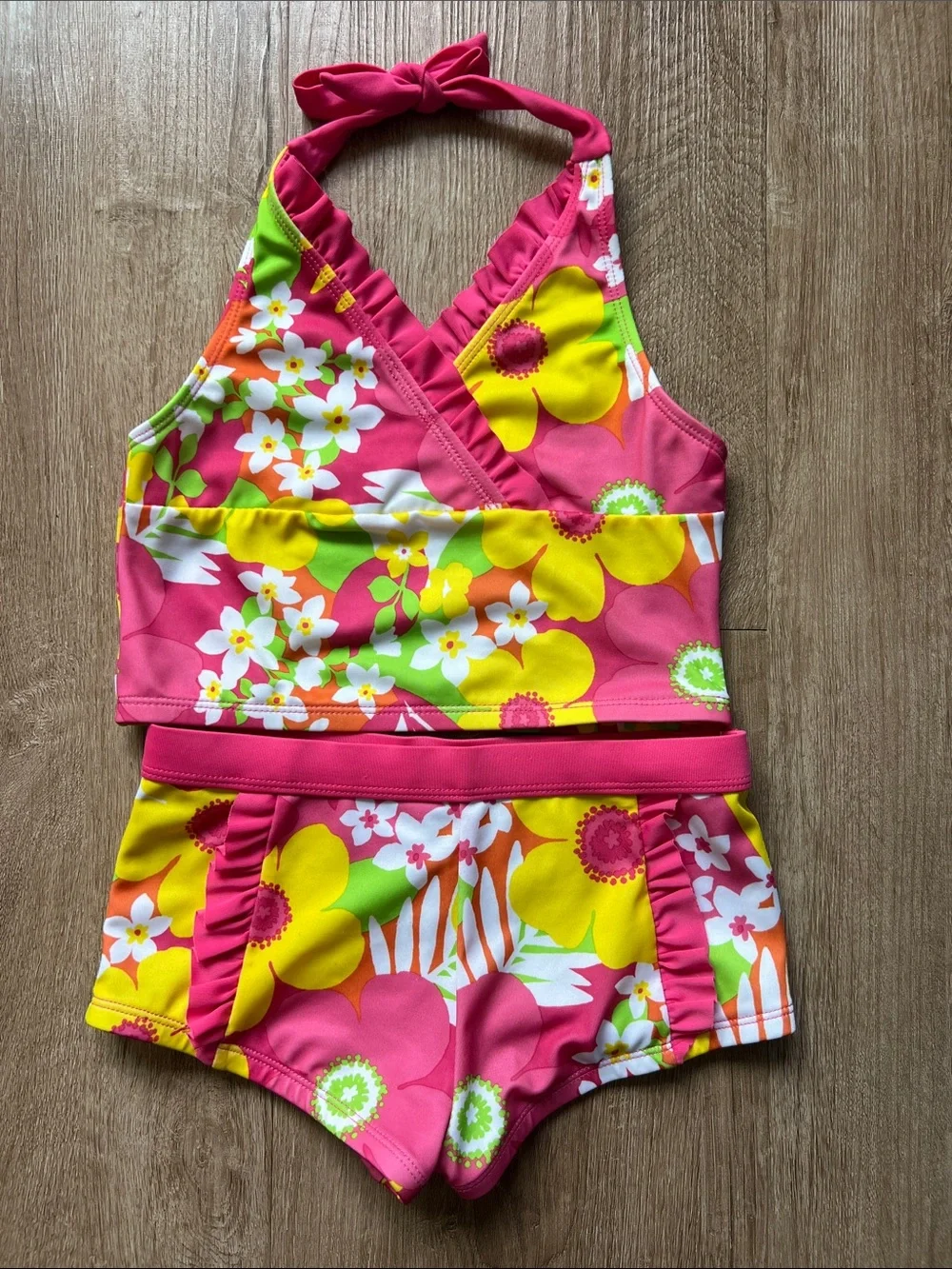 Gymboree Girls Multicolor Floral 3-Piece Summer Swim Set Size 8